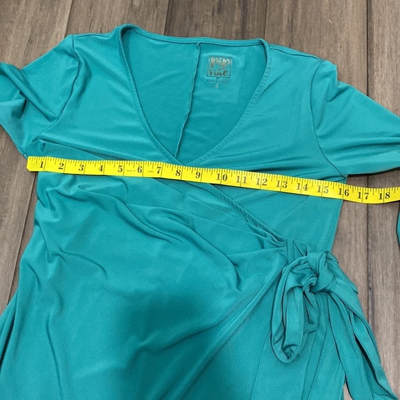 Pip&Vine By Rosie Pope Maternity Green Long Sleeve Wrap Dress - Picture 10 of 11